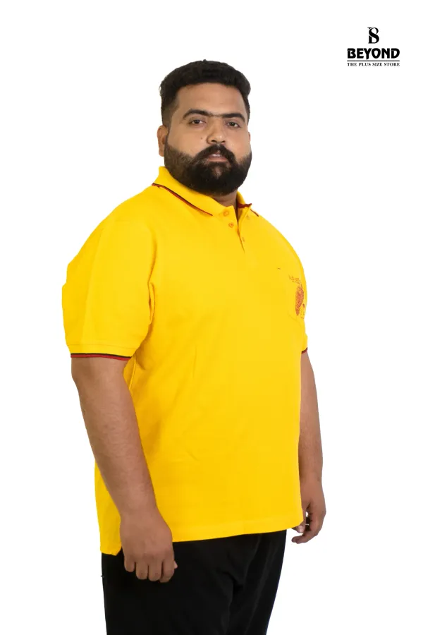 Sun_Yellow_Cotton_Polo_T_Shirt_Sporty_Style_For_Confident_Plus_Size_Men_2xl_8xl