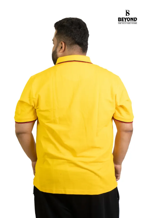 Sun_Yellow_Cotton_Polo_T_Shirt_Sporty_Style_For_Confident_Plus_Size_Men_2xl_8xl