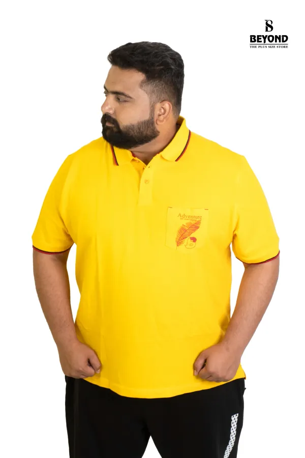 Sun_Yellow_Cotton_Polo_T_Shirt_Sporty_Style_For_Confident_Plus_Size_Men_2xl_8xl