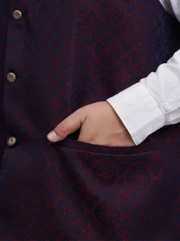 Plus_Size_Royal_Blue_Maroon_Jacquard_Ethnic_Waistcoat_For_Men