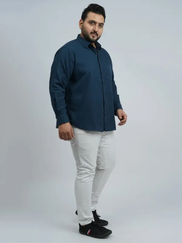 Navy_Blue_Premium_Jacquard_Textured_Plus_Size_Shirt_For_Men_3xl_8xl