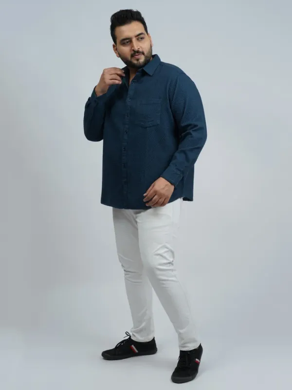 Navy_Blue_Premium_Jacquard_Textured_Plus_Size_Shirt_For_Men_3xl_8xl
