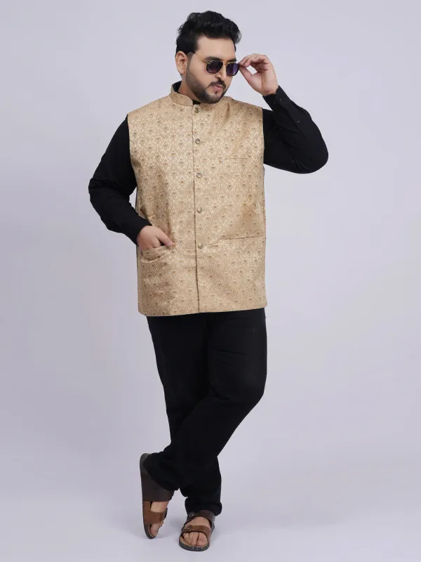 Plus_Size_Premium_Beige_Gold_Jacquard_Ethnic_Waistcoat_For_Men