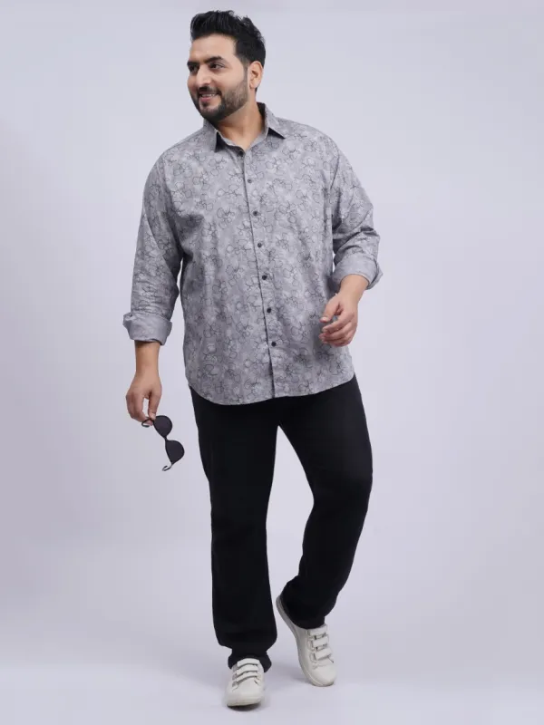 Grey_Floral_Printed_Plus_Size_Shirt_For_Men_3xl_8xl