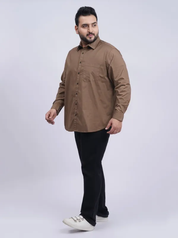 Brown_Premium_Solid_Plus_Size_Shirt_For_Men_3xl_8xl