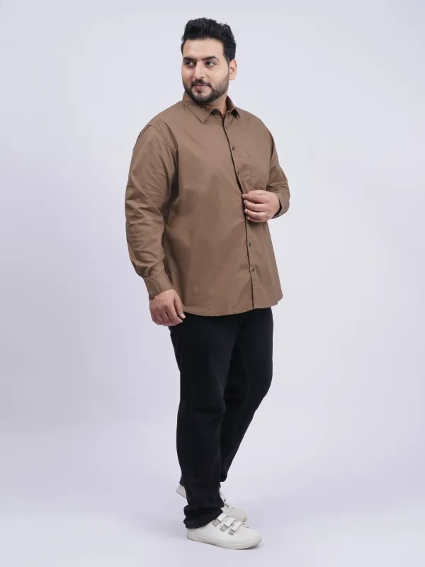 Brown_Premium_Solid_Plus_Size_Shirt_For_Men_3xl_8xl
