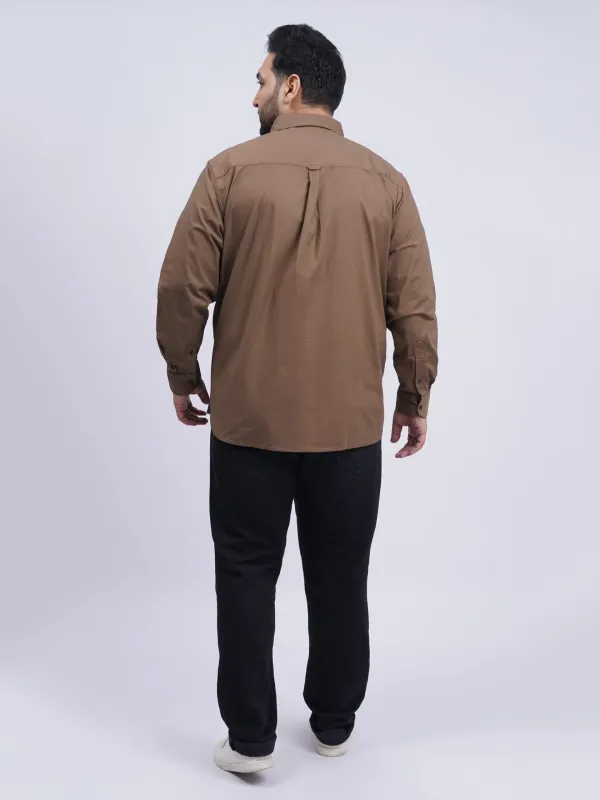 Brown_Premium_Solid_Plus_Size_Shirt_For_Men_3xl_8xl