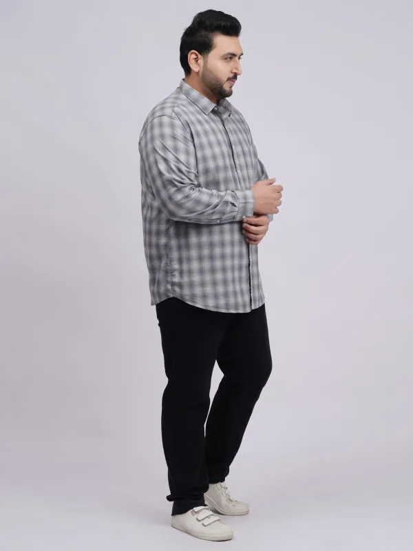 Plus_Size_Grey_Checked_Full_Sleeve_Shirt_For