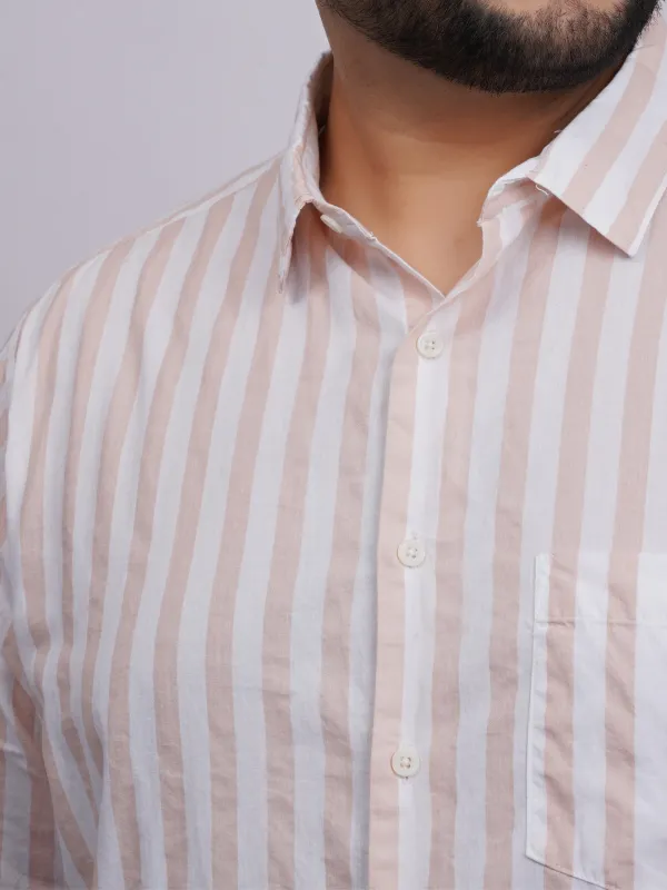 Plus_Size_Blush_Pink_Striped_Full_Sleeve_Casual_Shirt_For_Men