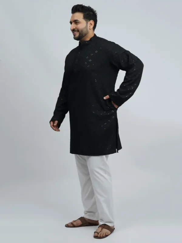 Black_Premium_Short_Kurta_For_Plus_Size_Men_3xl_8xl