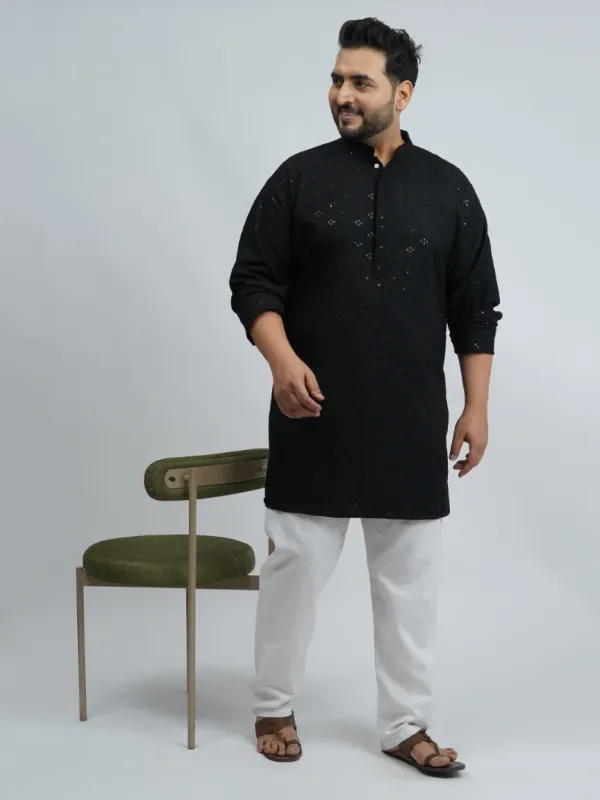 Black_Premium_Short_Kurta_For_Plus_Size_Men_3xl_8xl