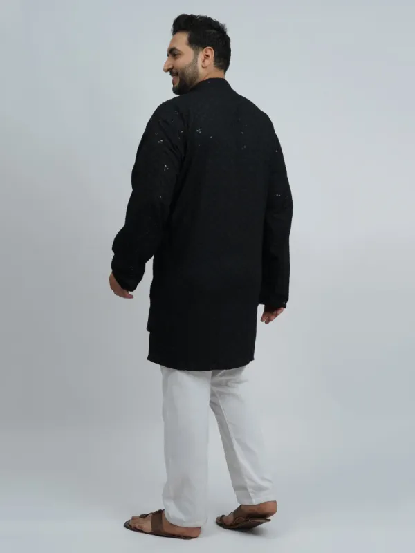 Black_Premium_Short_Kurta_For_Plus_Size_Men_3xl_8xl
