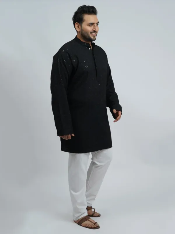 Black_Premium_Short_Kurta_For_Plus_Size_Men_3xl_8xl
