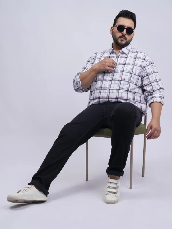 White_Multi_Check_Cotton_Plus_Size_Shirt_For_Men_3xl_8xl_Beyond_The_Plus_Size_Store