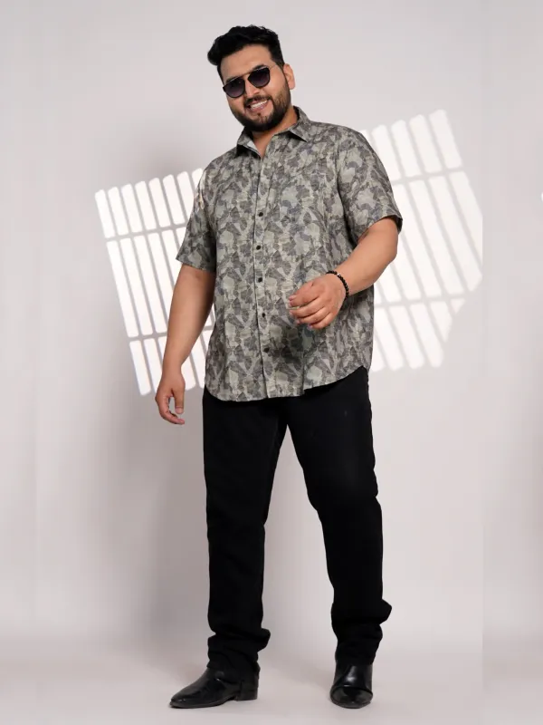 Plus_Size_Olive_Abstract_Printed_Casual_Shirt_For_Men