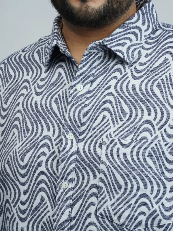 Grey_White_Wave_Pattern_Premium_Printed_Plus_Size_Shirt