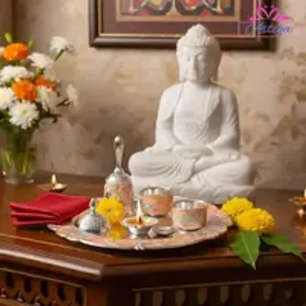 Peach_Colour_Small_Pooja_Thali