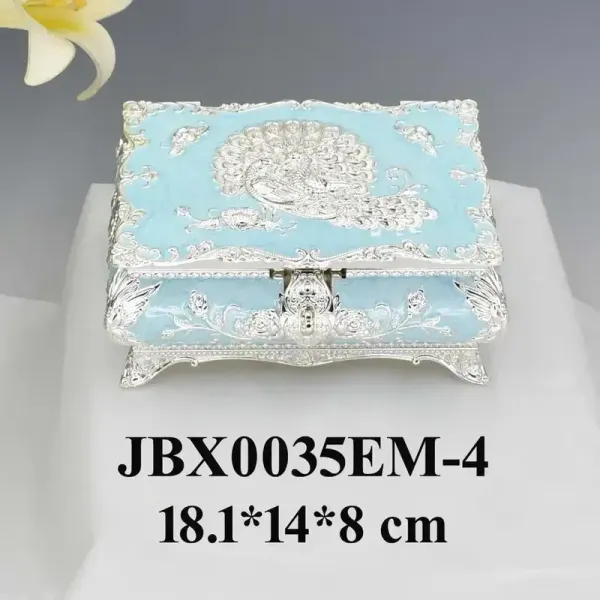 German_Silver_Blue_Peacock_Box