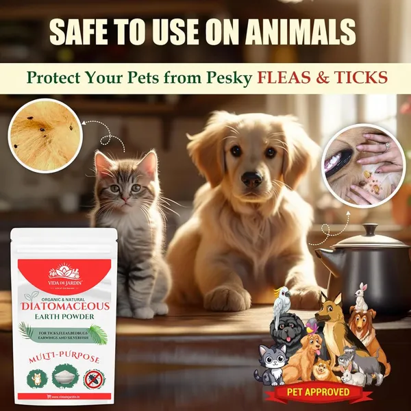 Vida_de_Jardin_Organic_Diatomaceous_Earth_Powder,_Multi-Purpose_Pest_Control_for_Ticks,_Fleas,_Bedbugs,_Earwigs_and_Silverfish_(400_G)