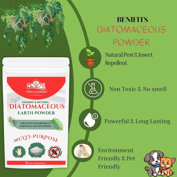 Vida_de_Jardin_Organic_Diatomaceous_Earth_Powder,_Multi-Purpose_Pest_Control_for_Ticks,_Fleas,_Bedbugs,_Earwigs_and_Silverfish_(400_G)