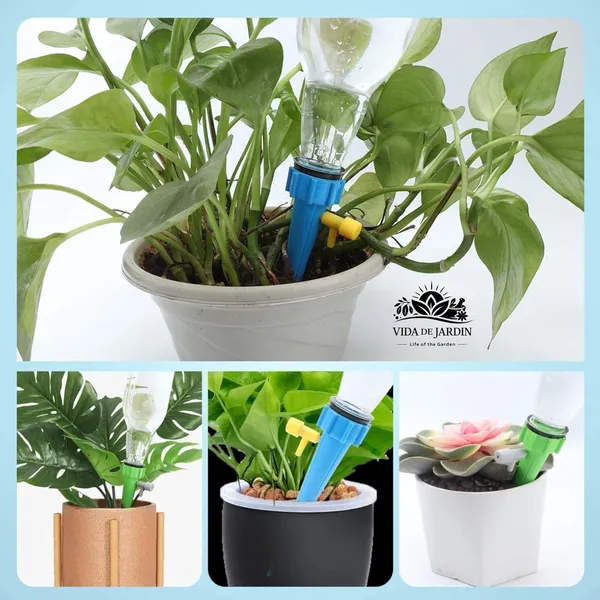 VIDA_DE_JARDIN_Drip_Irrigation_kit_for_Home_Garden_plants_|_Self-Watering_Spikes_Plants,_Automatic_Water_Devices_For_Plant_with_Slow_Release_Control_Tap_Drip_Irrigation_(Pack_of_12)