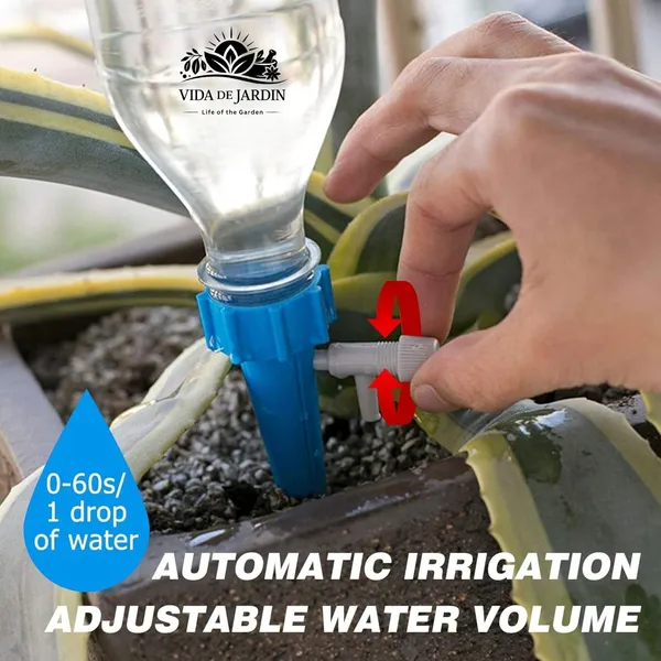 VIDA_DE_JARDIN_Drip_Irrigation_kit_for_Home_Garden_plants_|_Self-Watering_Spikes_Plants,_Automatic_Water_Devices_For_Plant_with_Slow_Release_Control_Tap_Drip_Irrigation_(Pack_of_12)