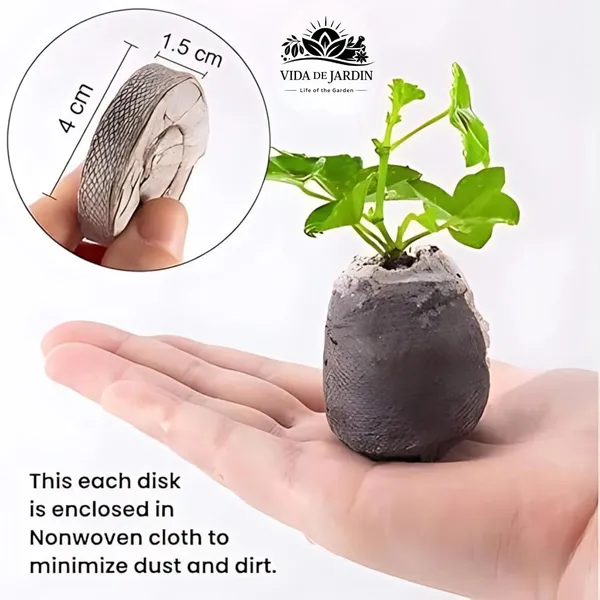 VIDA_DE_JARDIN_Coir_Seed_Germination_Kit_45MM_|_Coco_Peat_Pellets_for_Seedling_Trays_|_Organic_Seed_Starter_Plugs_|_Fast_Germination_&_Healthy_Root_Development_(100_pcs)