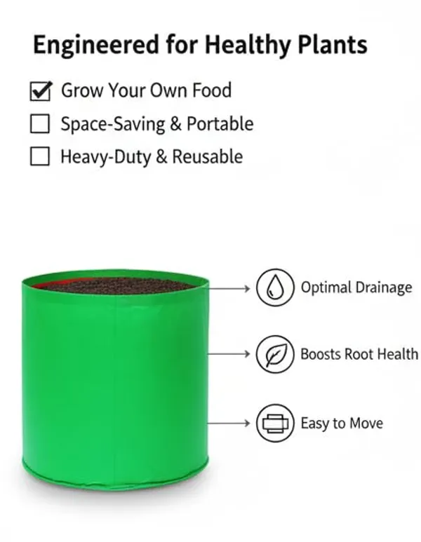 VIDA_DE_JARDIN_HDPE_Round_Plant_Grow_Bags_|_260_GSM_UV_Protected_Grow_Bag_for_Terrace_Gardening,_Vegetable_Plants,_Home_Garden,_Balcony,_Nursery,_Kitchen_Garden_|_(Pack_of_4,_12X12_Inches)
