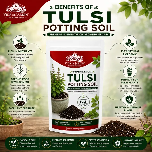 VIDA_DE_JARDIN_Tulsi_Potting_Soil_Mix_|_Premium_Ready-to-Use_Potting_Soil_for_Holy_Basil_Plants_|_Well-Draining_Organic_Soil_with_Natural_Nutrients_(5_KG)