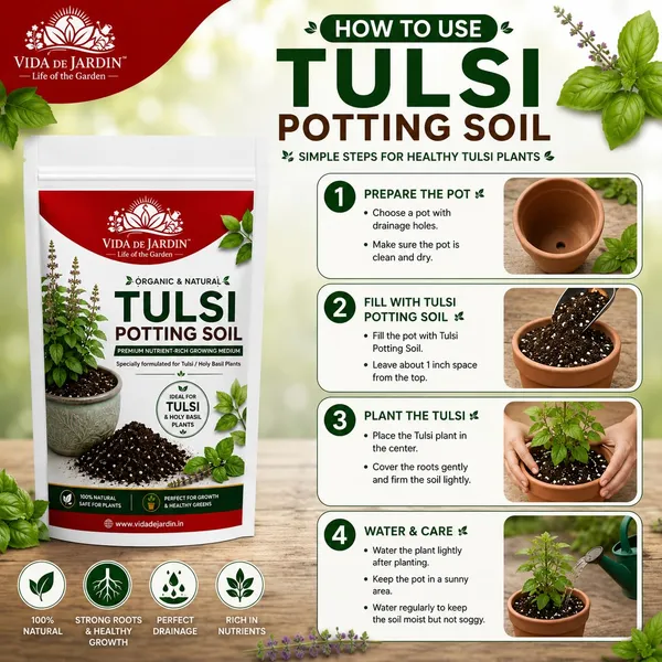 VIDA_DE_JARDIN_Tulsi_Potting_Soil_Mix_|_Premium_Ready-to-Use_Potting_Soil_for_Holy_Basil_Plants_|_Well-Draining_Organic_Soil_with_Natural_Nutrients_(5_KG)