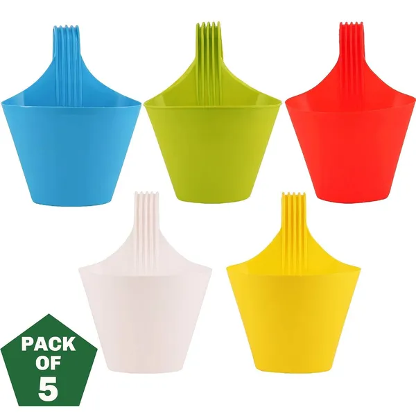 VIDA_DE_JARDIN_Hanging_Plant_Pots_Set_of_10_–_Colorful_Plastic_Hanging_Planters_for_Balcony,_Home_&_Garden,_Indoor_&_Outdoor_Plants