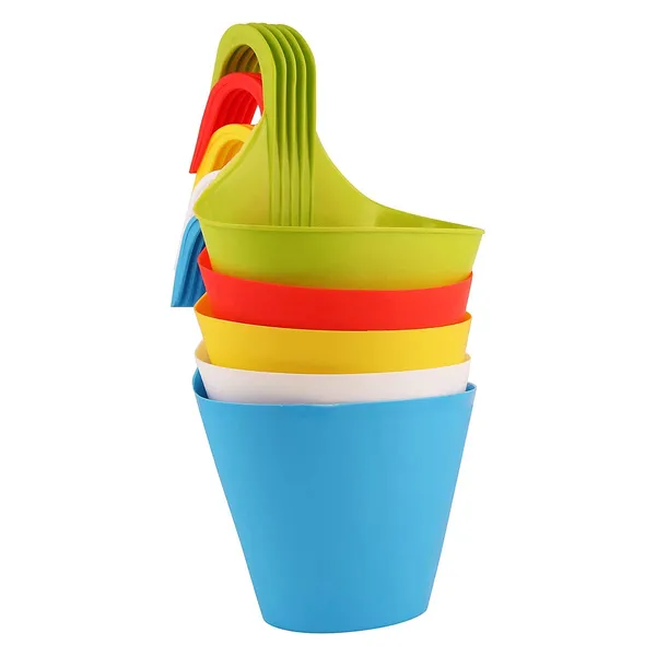 VIDA_DE_JARDIN_Hanging_Plant_Pots_Set_of_10_–_Colorful_Plastic_Hanging_Planters_for_Balcony,_Home_&_Garden,_Indoor_&_Outdoor_Plants