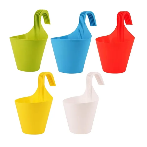 VIDA_DE_JARDIN_Hanging_Plant_Pots_Set_of_10_–_Colorful_Plastic_Hanging_Planters_for_Balcony,_Home_&_Garden,_Indoor_&_Outdoor_Plants