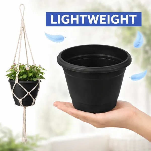 VIDA_DE_JARDIN_Black_Plastic_Plant_Pots_for_Indoor_&_Outdoor_Gardening_|_Durable_Nursery_Pots_for_Plants,_Flowers_&_Seedlings_|_Lightweight_Garden_Pots