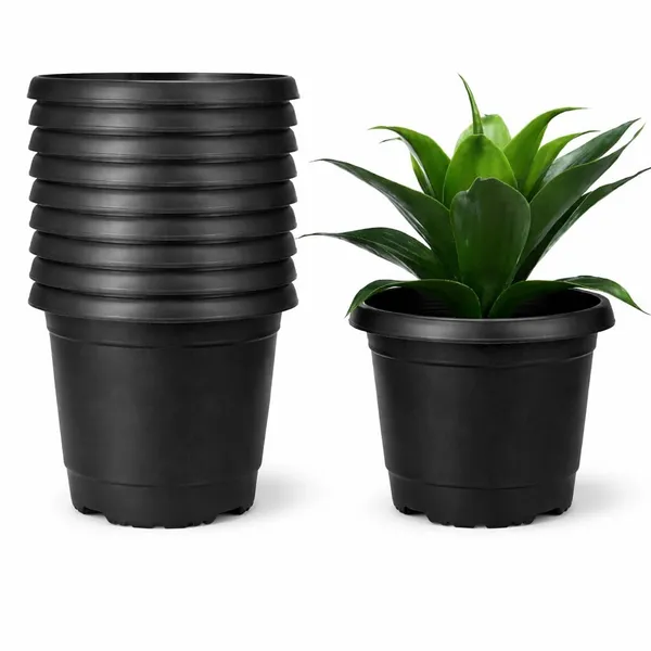 VIDA_DE_JARDIN_Black_Plastic_Plant_Pots_for_Indoor_&_Outdoor_Gardening_|_Durable_Nursery_Pots_for_Plants,_Flowers_&_Seedlings_|_Lightweight_Garden_Pots