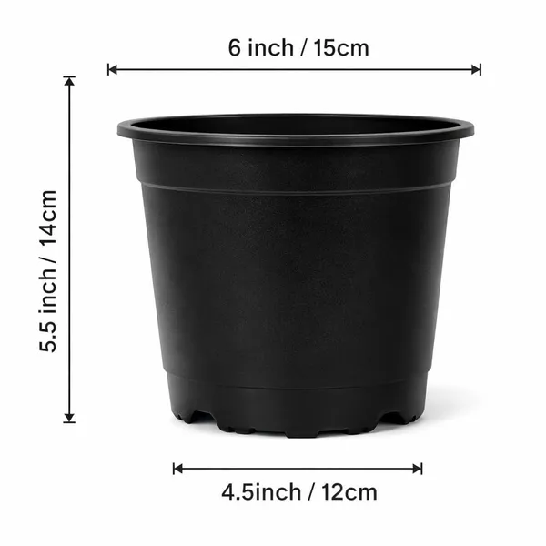 VIDA_DE_JARDIN_Black_Plastic_Plant_Pots_for_Indoor_&_Outdoor_Gardening_|_Durable_Nursery_Pots_for_Plants,_Flowers_&_Seedlings_|_Lightweight_Garden_Pots
