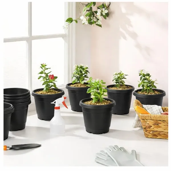 VIDA_DE_JARDIN_Black_Plastic_Plant_Pots_for_Indoor_&_Outdoor_Gardening_|_Durable_Nursery_Pots_for_Plants,_Flowers_&_Seedlings_|_Lightweight_Garden_Pots