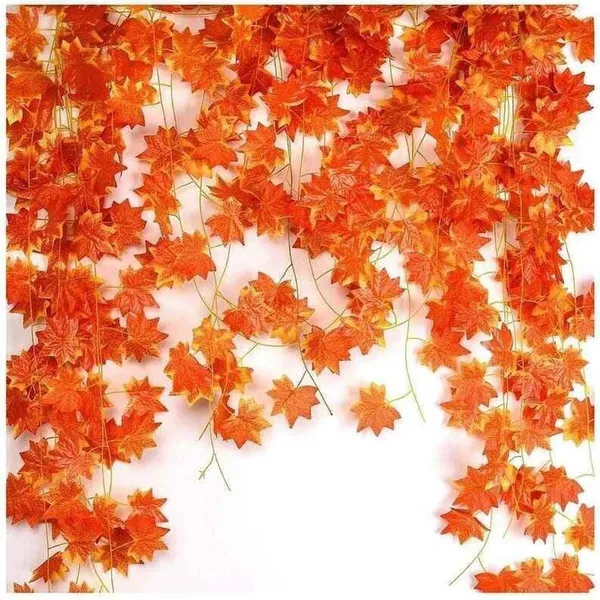 Plastic_Autumn_Orange_Maple_Leaf_Artificial_Hanging_Vine