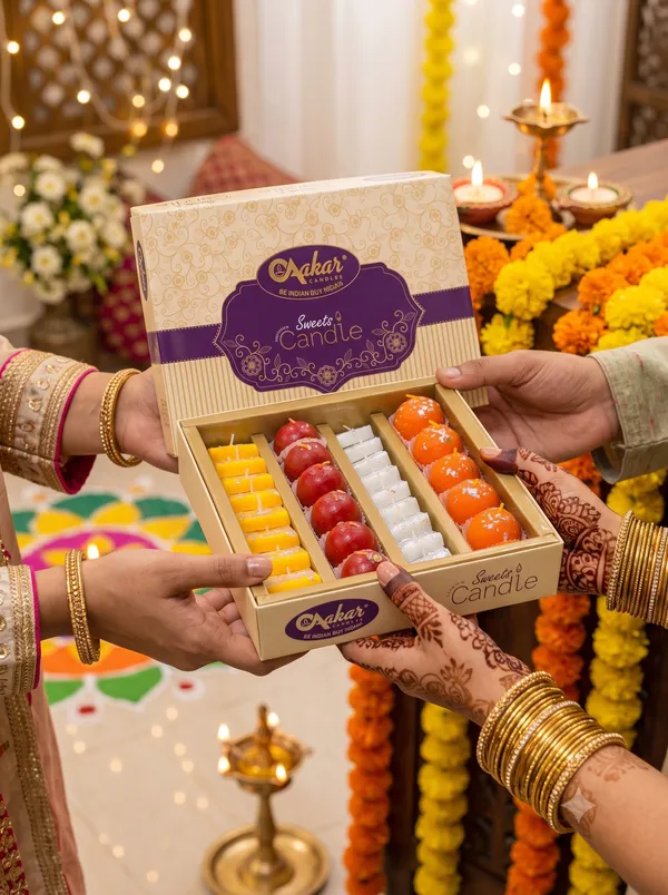 Assorted_Indian_Mithai_Shaped_Candles_Gift_Box-_Large_(31_pcs)