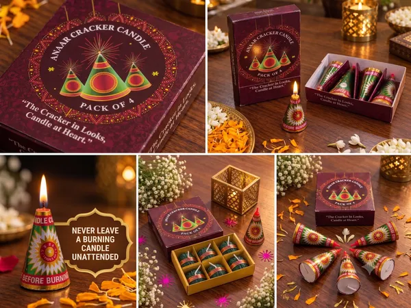 Wax_Multicolour_Diwali_Cracker_Cone_Decorative_Candles_Set_Of_4