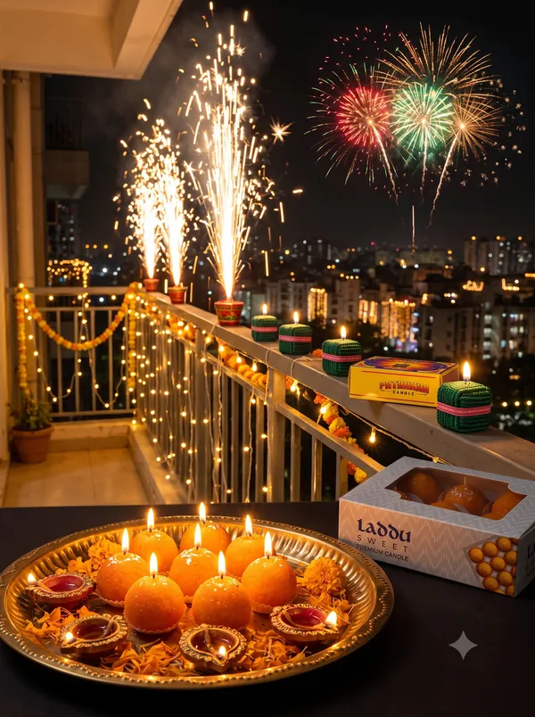 Festive_Diwali_Combo_Pack:_Realistic_Motichoor_Laddu_(Pack_of_6)_&_Eco-Friendly_Green_Sutli_Bomb_Candles_(Pack_of_6)_|_Set_of_12_Handcrafted_Decorative_Wax_Diyas_for_Gifting_&_Home_Decor