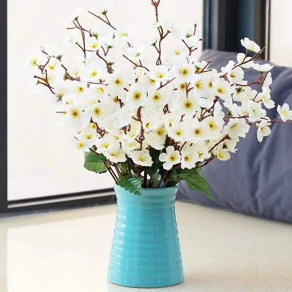 Plastic_Decorative_White_Green_Blossom_Artificial_Flower_Bouquet
