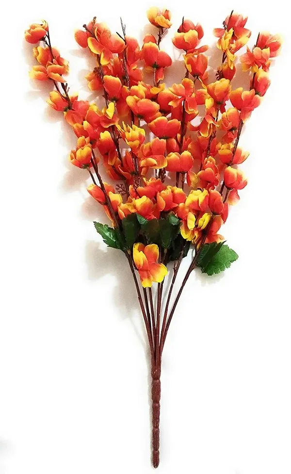 Plastic_Orange_Yellow_Blossom_Artificial_Branch_Bouquet
