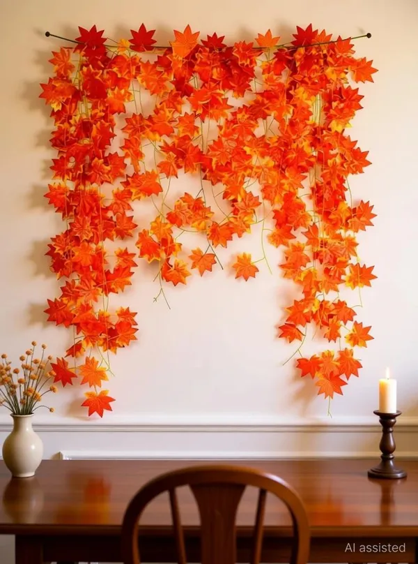 Plastic_Autumn_Orange_Maple_Leaf_Artificial_Hanging_Vine