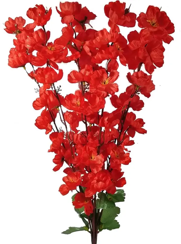 Plastic_Decorative_Red_Blossom_Artificial_Flower_Bouquet