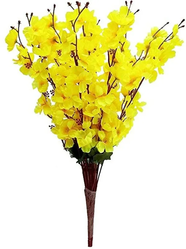 Silk_Yellow_Blossom_Artificial_Flower_Bouquet_pack_of_2