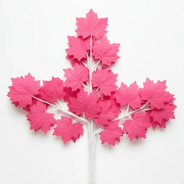 Plastic_Pink_Maple_Leaf_Artificial_Floral_Branch