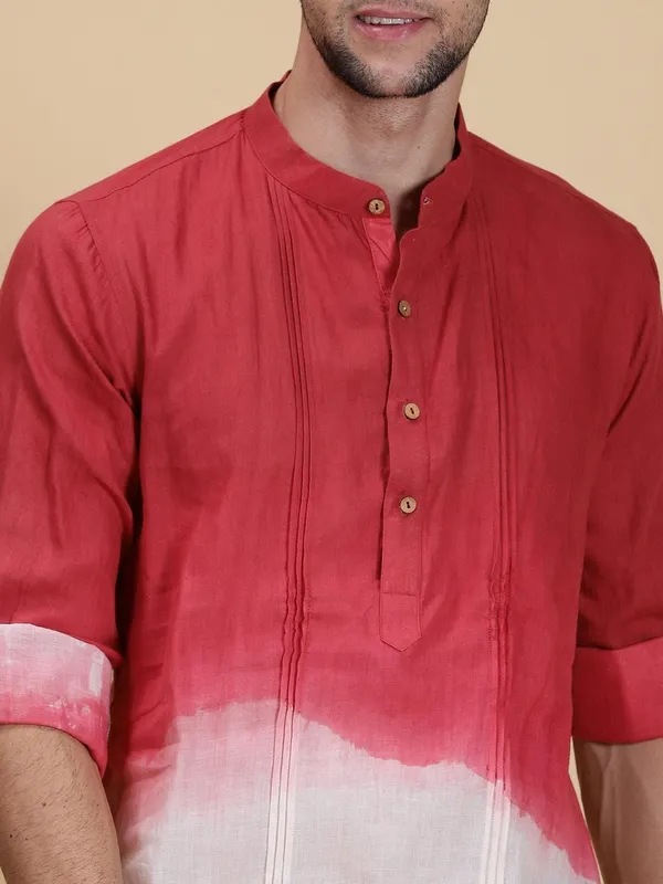 Red_Cotton_Regular_Fit_Kurta_For_Men