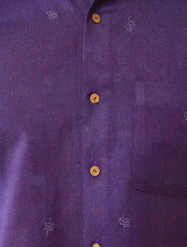 Purple_Khadi_Cotton_Regular_Fit_Printed_Shirt_For_Men