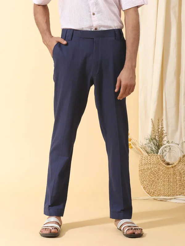 Navy_Cotton_Regular_Fit_Straight_Leg_Trousers_For_Men